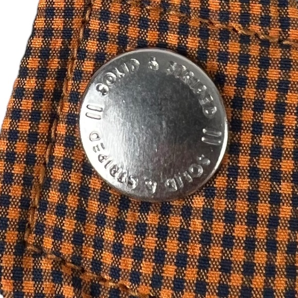 Solid & Striped Mens Medium Shorts Orange Blue Checks Polyamide Pockets EUC - Picture 9 of 14